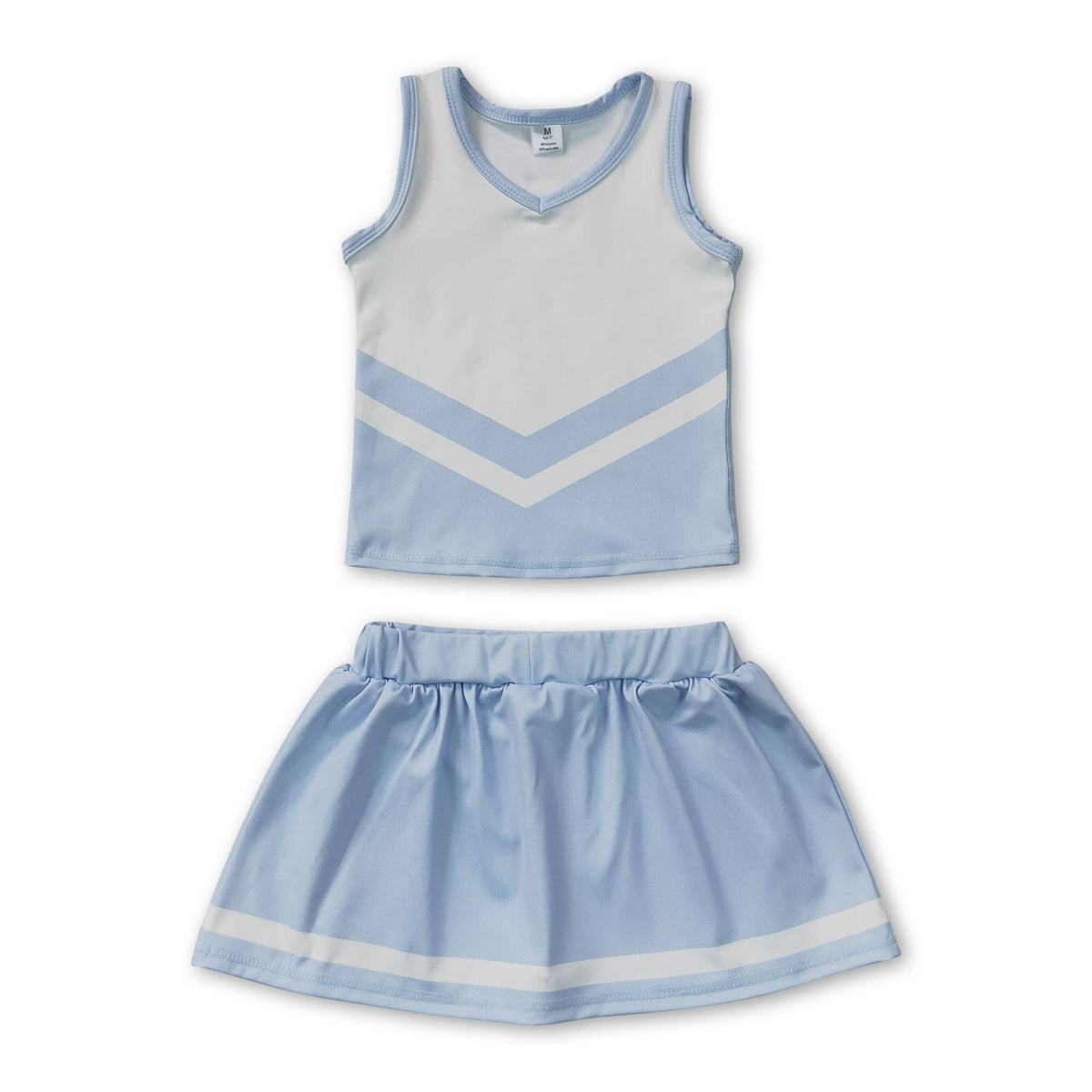 Yawoo Garments - Sleeveless white maroon top skirt girls team cheer active set: Red white / 6-7T