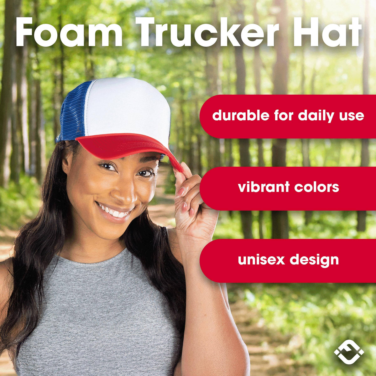 Funky Junque - Foam Trucker Hat (White/Red/Royal Blue)