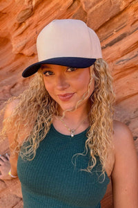 MiMi Wholesale - TCM0002 Two Tone Canvas Trucker Hat: Blue