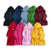 Yawoo Garments - Solid colorful zipper girls ruffle hoodie jackets: Maroon / 6-7T