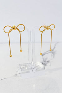 Nash Grey - Natural Elements Gold Dangle Bow Earrings