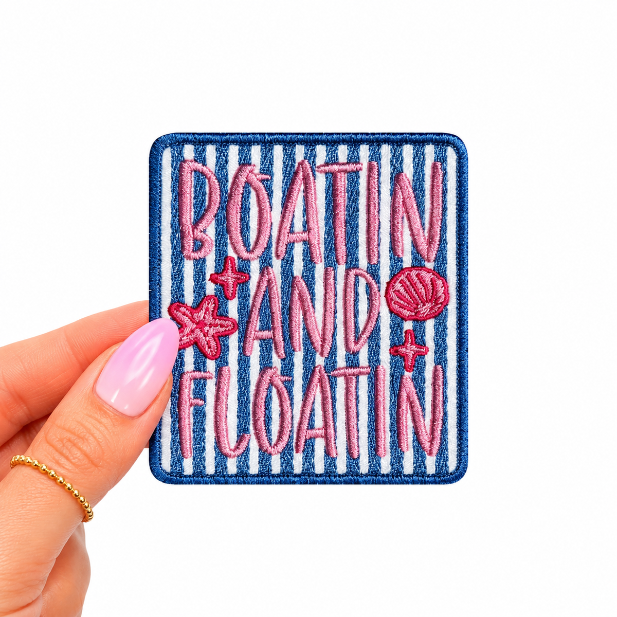 ABLNco - Boatin And Floatin Summer Striped Embroidery Patch 