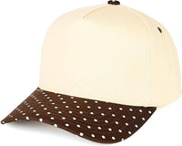 Funky Junque - Two Tone Vintage Snapback Hat - Polka Dots - Brown/Beige