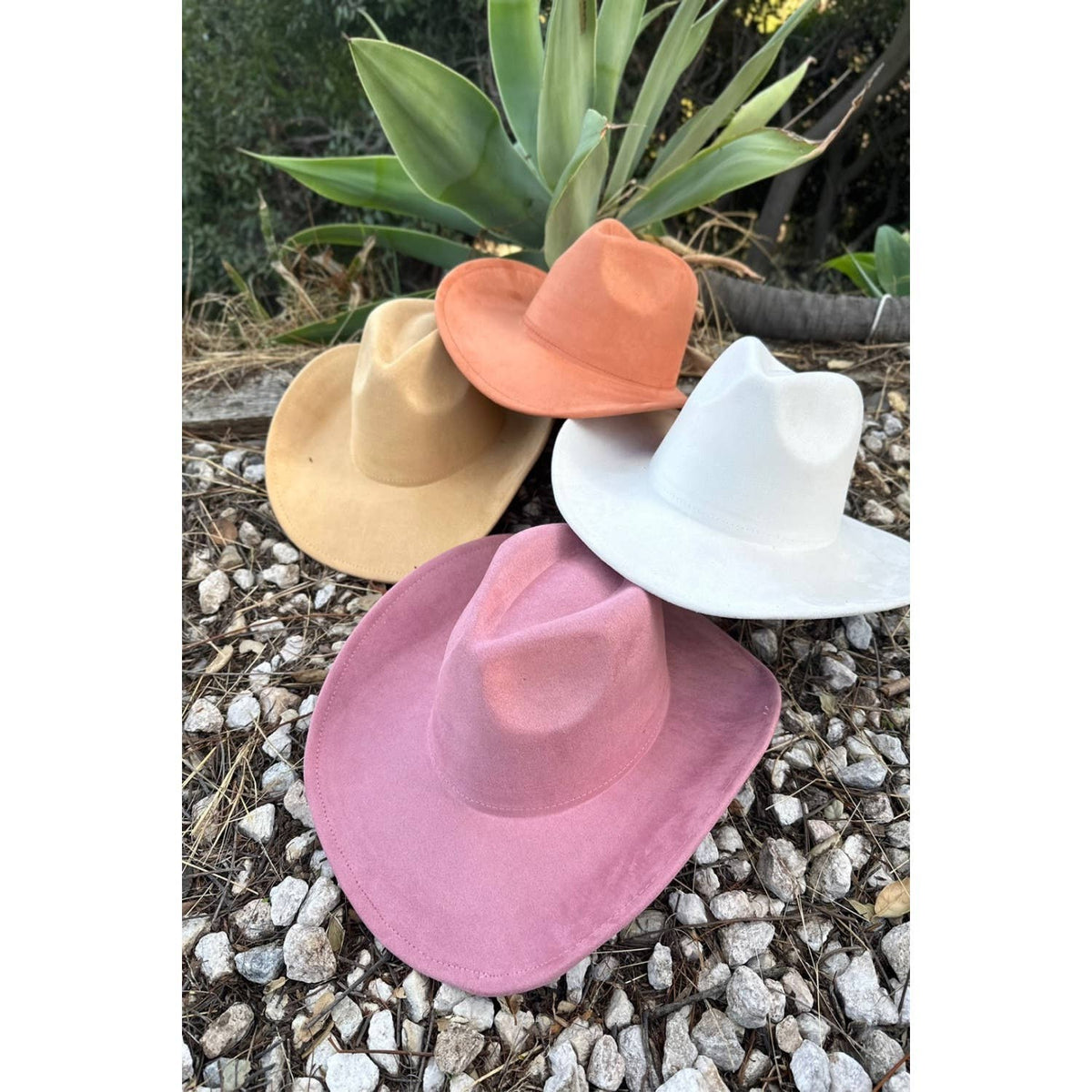 Queens INC - Fashion Vegan suede cowboy hat : STONE / ONE SIZE