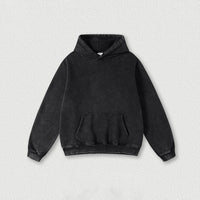 Sodalemon - Heavyweight washed velvet hooded sweatshirt: Red / XL