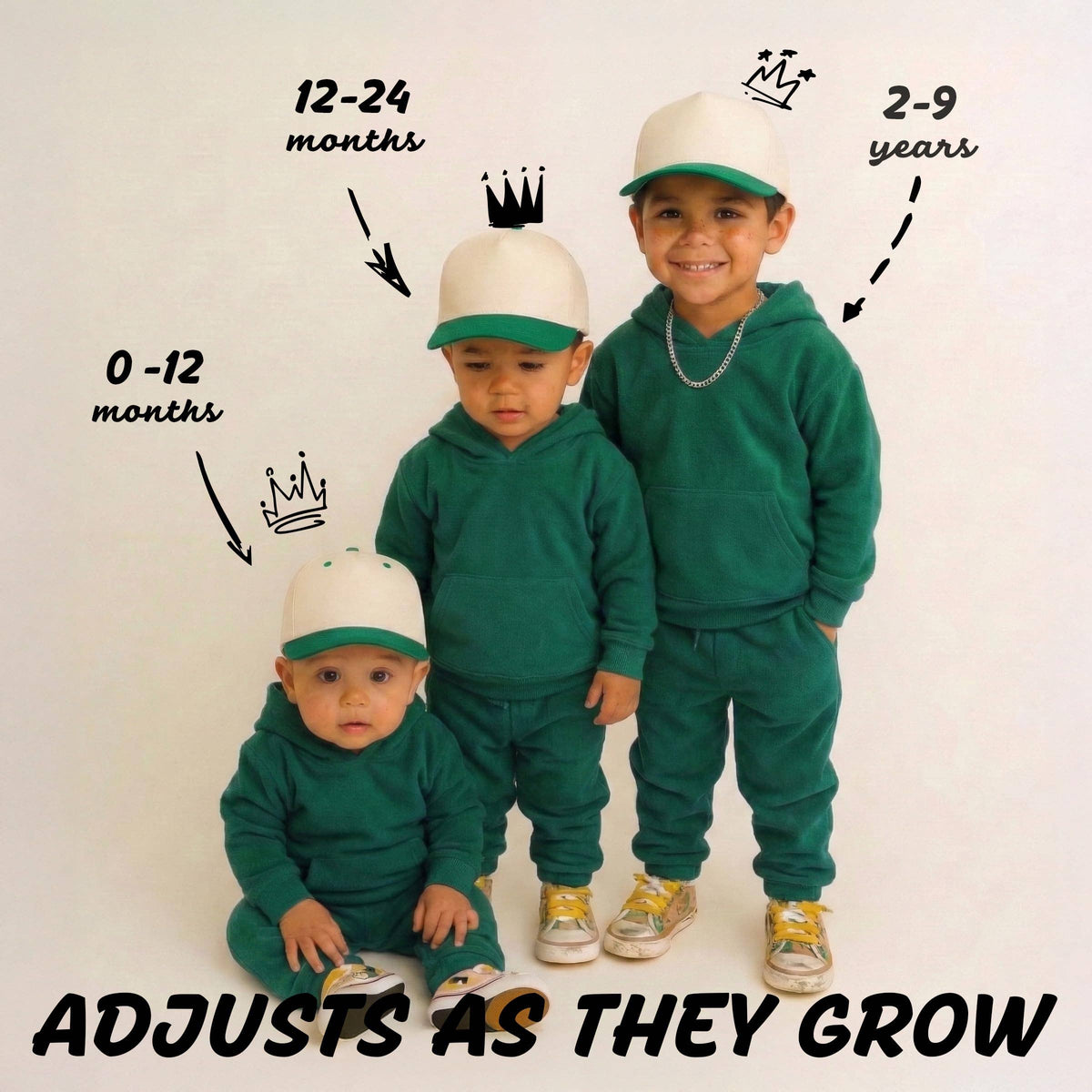 Funky Junque - Kids/Baby Two Tone Vintage Cap - Kelly Green/Beige: Kids (2-9 Years)