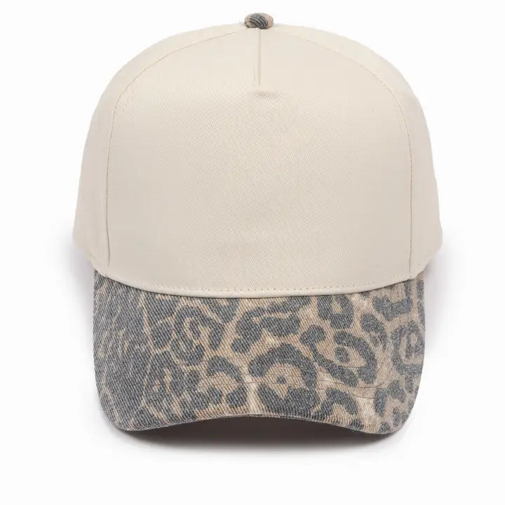 Canvas Tan and Cheetah Trucker Hat