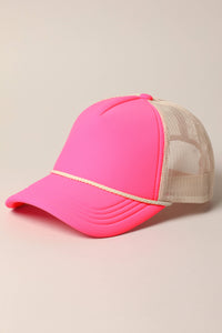 Classic Foam Front Trucker Hat: Lavender-Cream