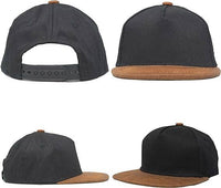 Funky Junque - Flat Brim Trucker Hat - Black/Faux Leather Brim: Kids (2-9 Years)
