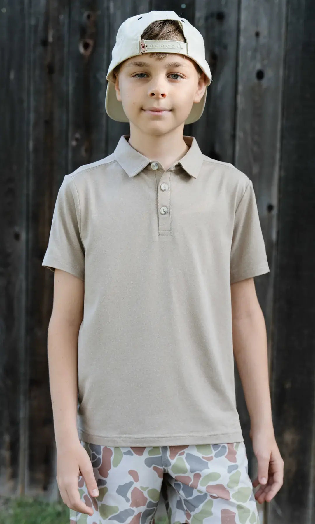 Youth Performance Polo - Heather Khaki