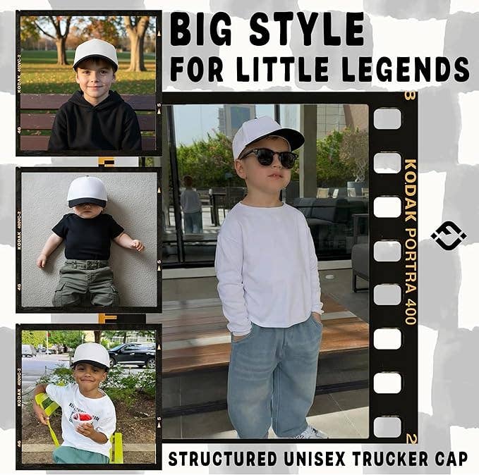 Funky Junque - Kids/Baby Two Tone Vintage Cap - Black/White: Kids (2-9 Years)