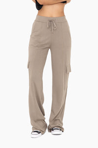 Mono B Organic Cotton Blend Cargo Trousers - WARM GREY