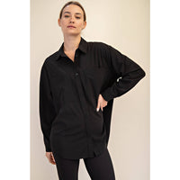 Rae Mode White Crinkle Woven Oversized Shirt