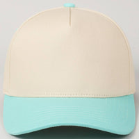 Fashion City - Plain Two-Tone Canvas Cotton Trucker Hat: BLK / ONE SIZE