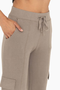 Mono B Organic Cotton Blend Cargo Trousers - WARM GREY