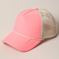 Classic Foam Front Trucker Hat: Lavender-Cream
