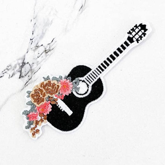 Floral Guitar Trucker Hat Patch