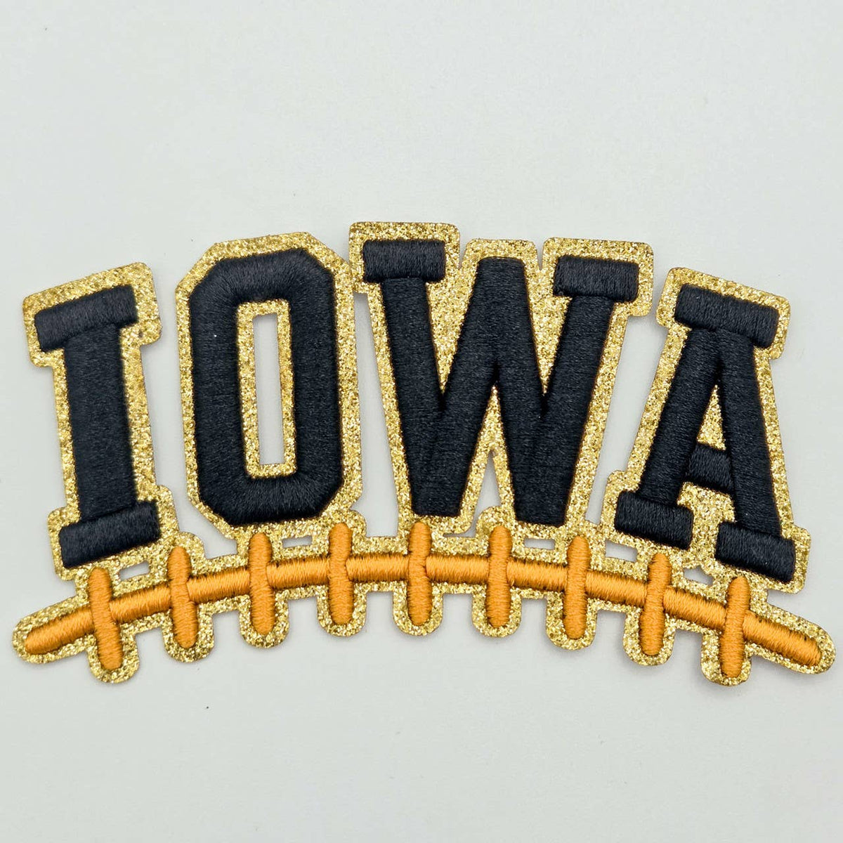Trendy Transfers - Iowa Football Puff Embroidered Glitter Hat Patch