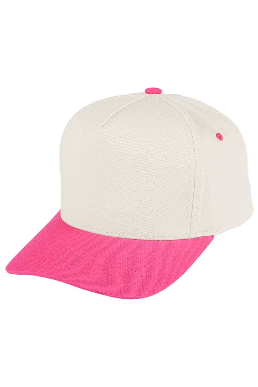 MiMi Wholesale - TCM0002 Two Tone Canvas Trucker Hat: Hot Pink