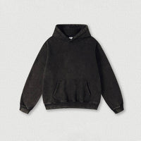 Sodalemon - Heavyweight washed velvet hooded sweatshirt: Black / L