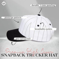 Funky Junque - Two Tone Vintage Snapback Hat - Pinstripe - Black/White