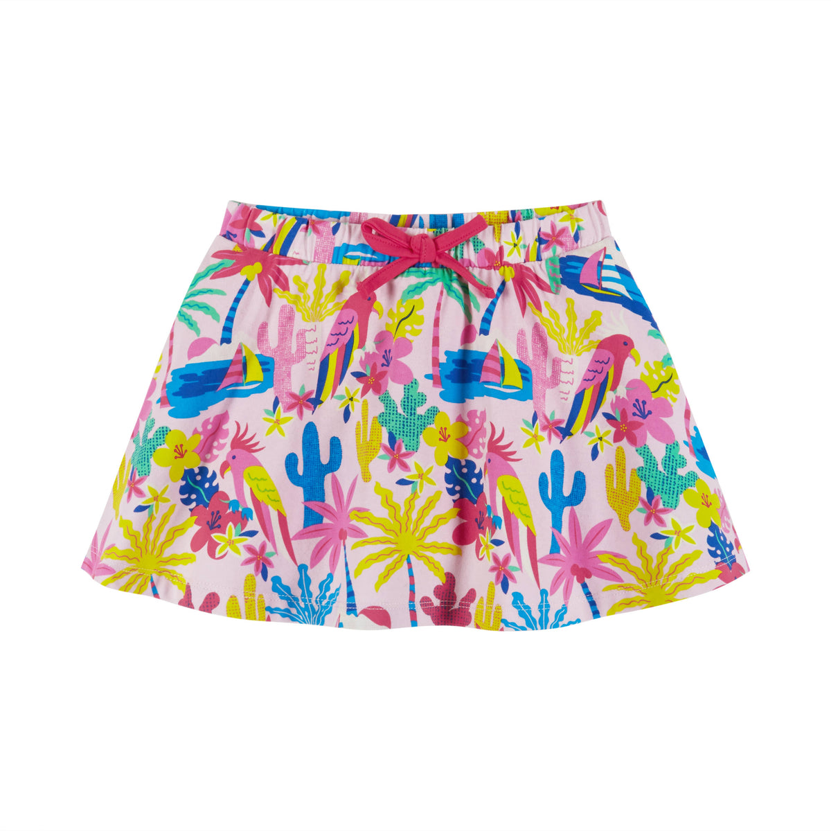 Andy & Evan Girls Toddler Palm Tree Tee & Tropical Skort Set