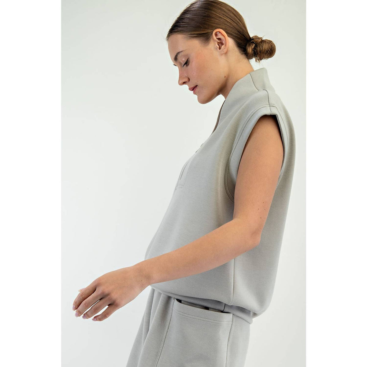 Rae Mode Modal Scuba Luxe V-Neck Sleeveless Top and Shorts Set: Paradise Blue