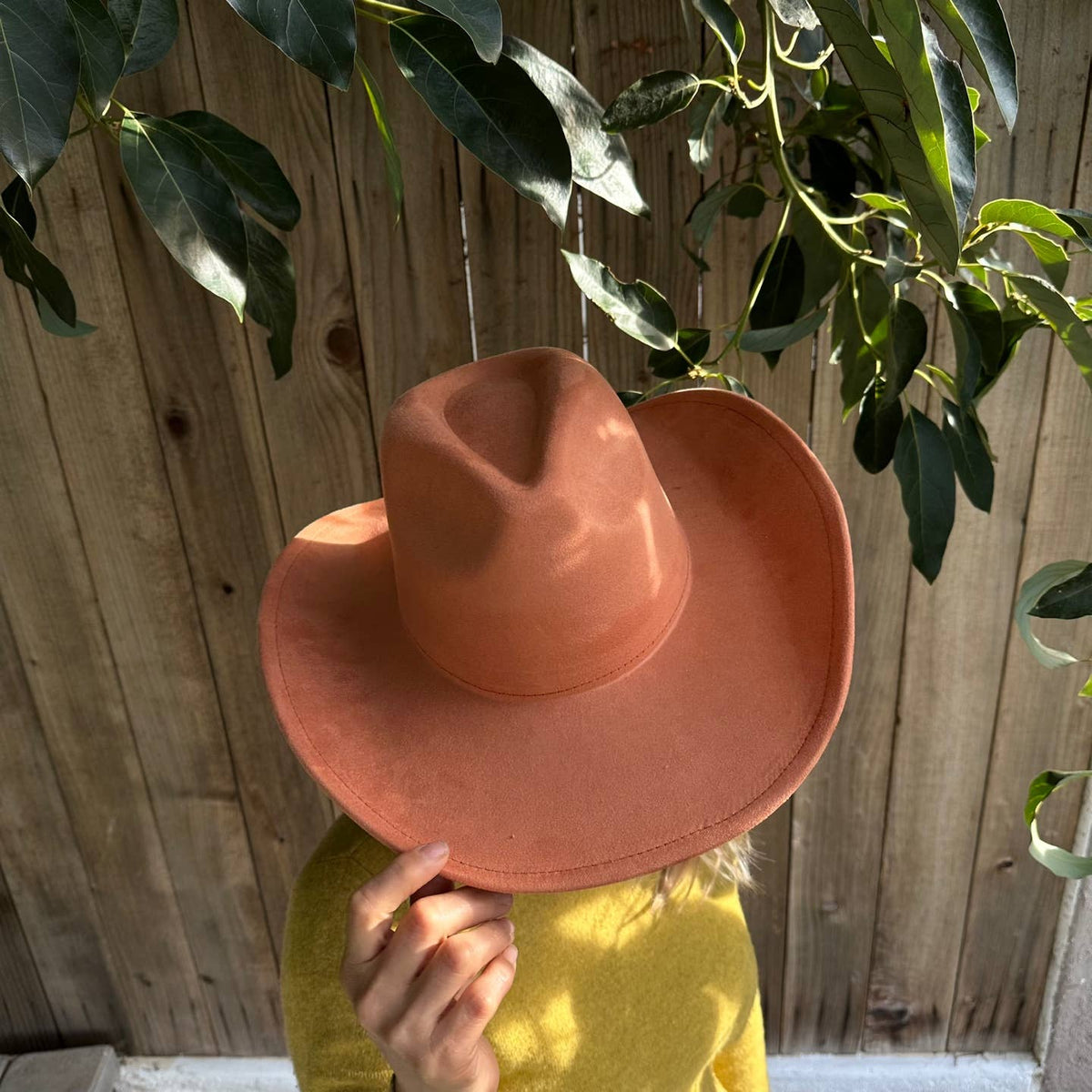 Queens INC - Fashion Vegan suede cowboy hat: IVORY / ONE SIZE