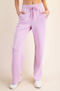 Rae Mode Modal Scuba Straight Pant: Mocha Cream
