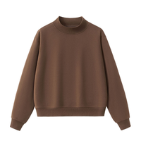 Sodalemon - Unisex Fall Cozy Fleece Mock Neck Sweatshirt: Black / S