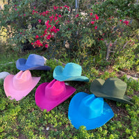 Queens INC - Cowboy hat in 100% Australian wool.: Mocha / ONE SIZE