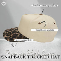 Funky Junque - Women's 2-Tone Blank Snapback Hat - Leopard/Beige
