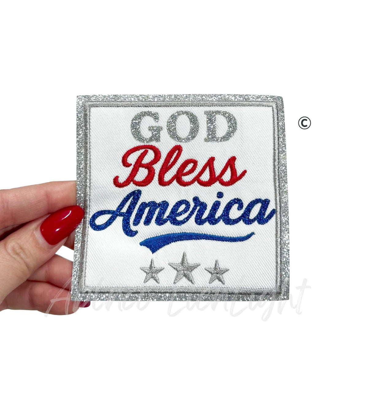 ABLNco - God Bless America 4th of July Sequin Patch - Small
