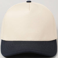 Fashion City - Plain Two-Tone Canvas Cotton Trucker Hat: BLK / ONE SIZE