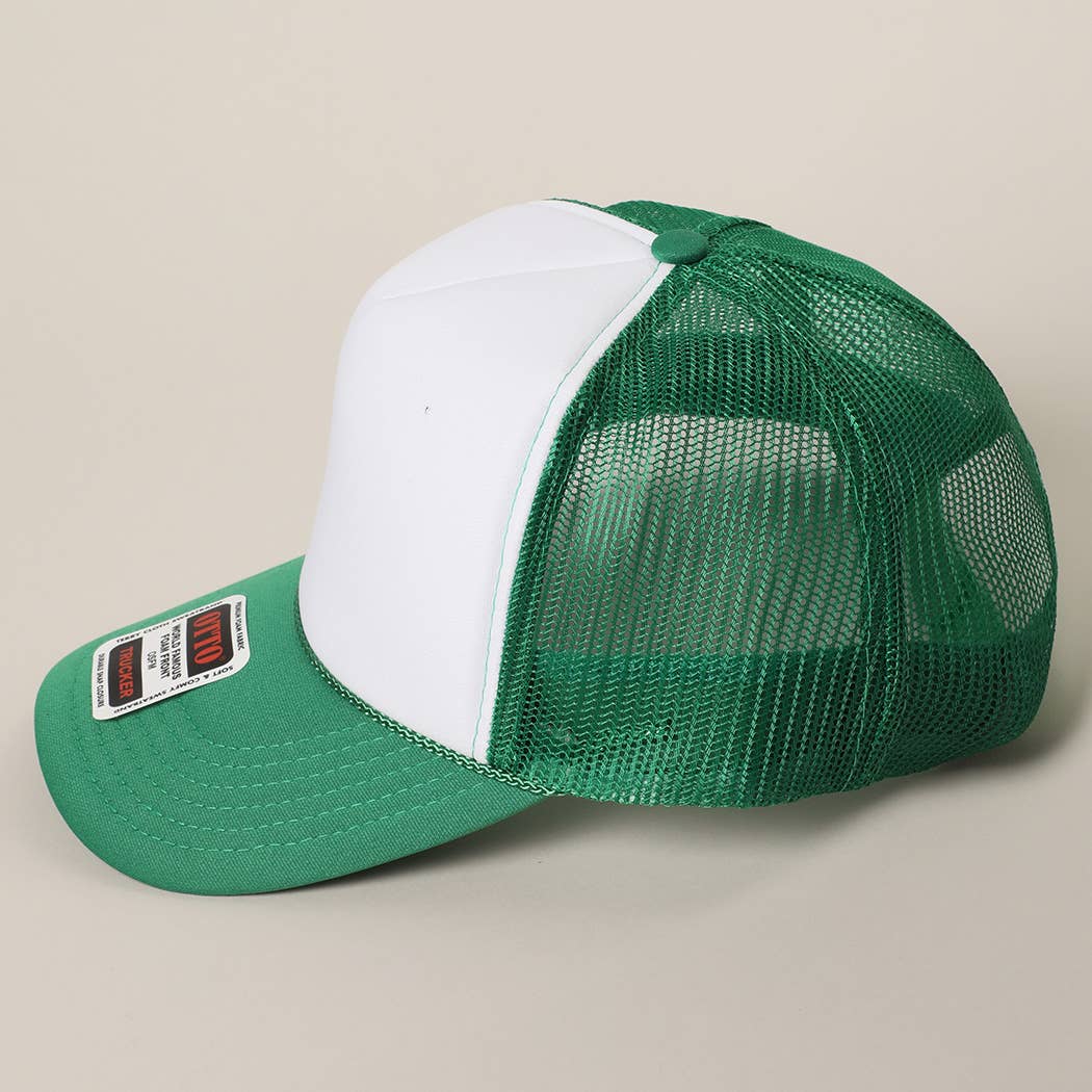 Classic Foam Front Trucker Hat: Brown-Tan