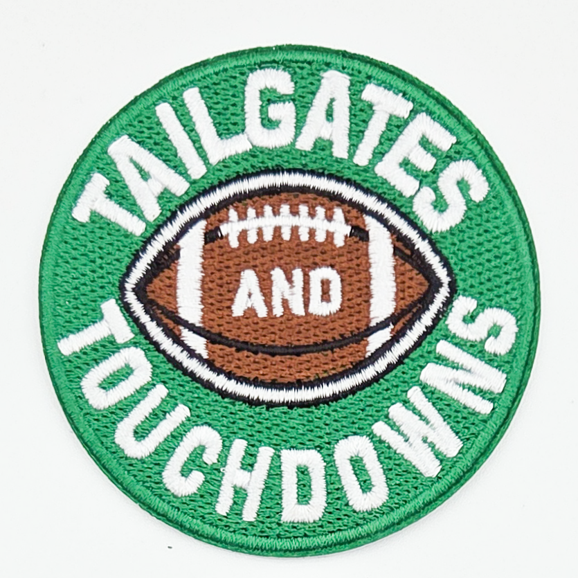 Trendy Transfers - Tailgates And Touchdowns Embroidered HAT/POCKET Patch: Black/White