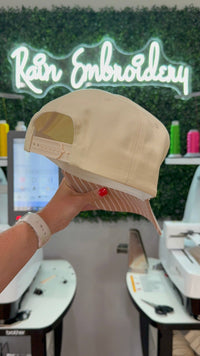 Rain Embroidery - Brown Striped Bill (blank) Trucker Hat