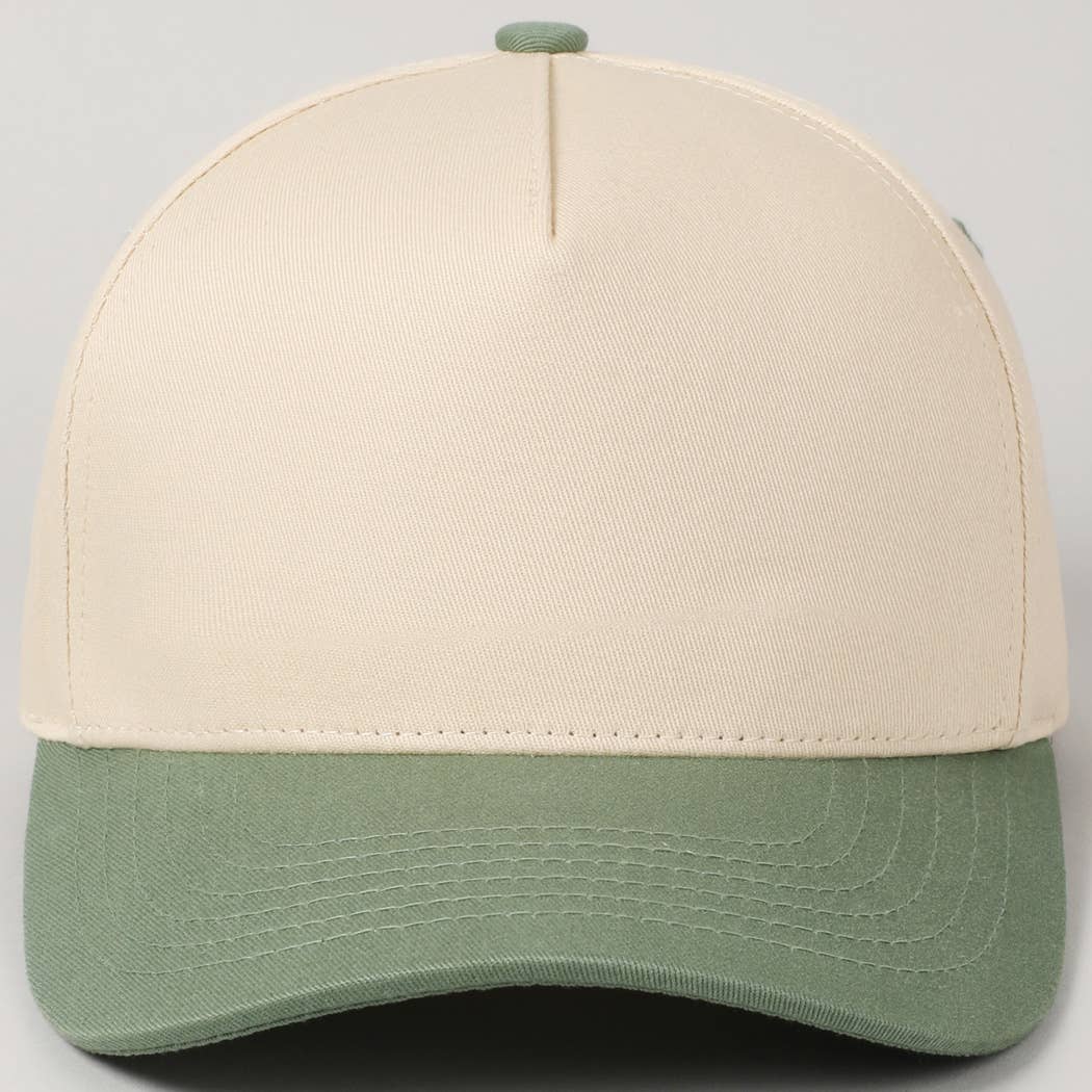 Fashion City - Plain Two-Tone Canvas Cotton Trucker Hat: BLK / ONE SIZE