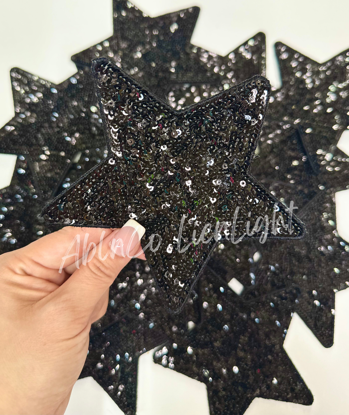 Black Star Sequins Patch