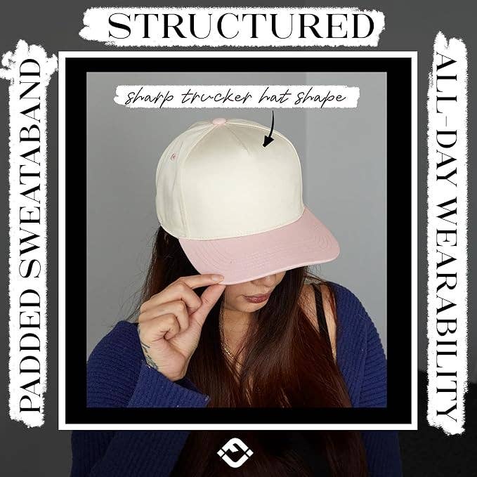 Funky Junque - Two Tone Vintage Snapback Hat - Light Pink/Beige
