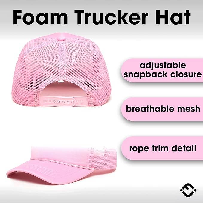 Funky Junque - Foam Snapback Trucker Hat - Light Pink