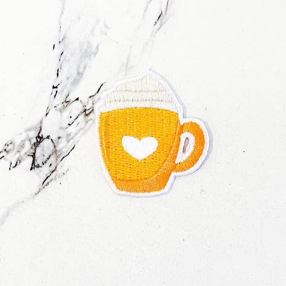 Pumpkin Spice Heart Mug Trucker Hat Patch