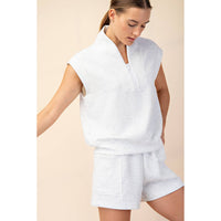 Rae Mode Modal Scuba Luxe V-Neck Sleeveless Top and Shorts Set: Paradise Blue