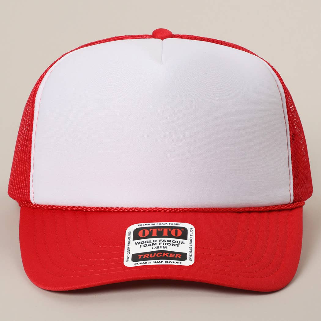 Classic Foam Front Trucker Hat: Brown-Tan