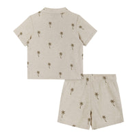 Andy & Evan Boys Baby Beige Palm Print Cabana Set