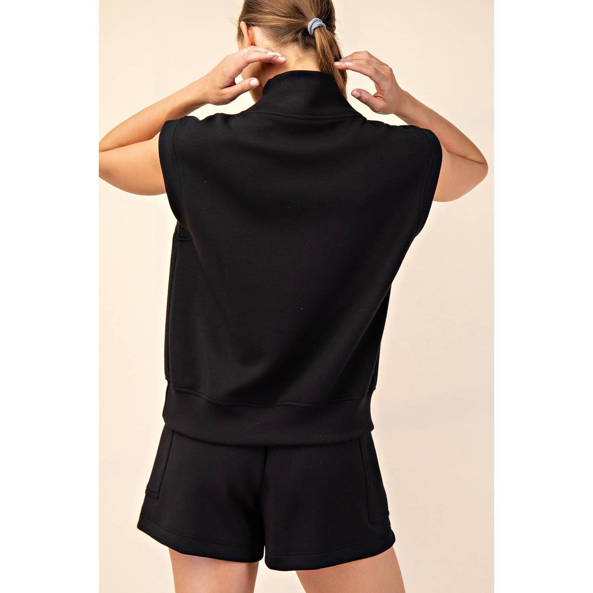 Rae Mode Modal Scuba Luxe V-Neck Sleeveless Top and Shorts Set: Paradise Blue