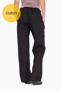 Mono B CURVY Wide Leg Resort Pants - Black