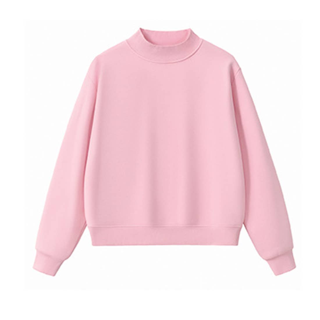 Sodalemon - Unisex Fall Cozy Fleece Mock Neck Sweatshirt: Black / S