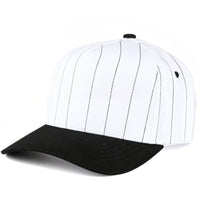 Funky Junque - Two Tone Vintage Snapback Hat - Pinstripe - Black/White