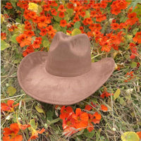 Queens INC - Fashion Vegan suede cowboy hat: IVORY / ONE SIZE